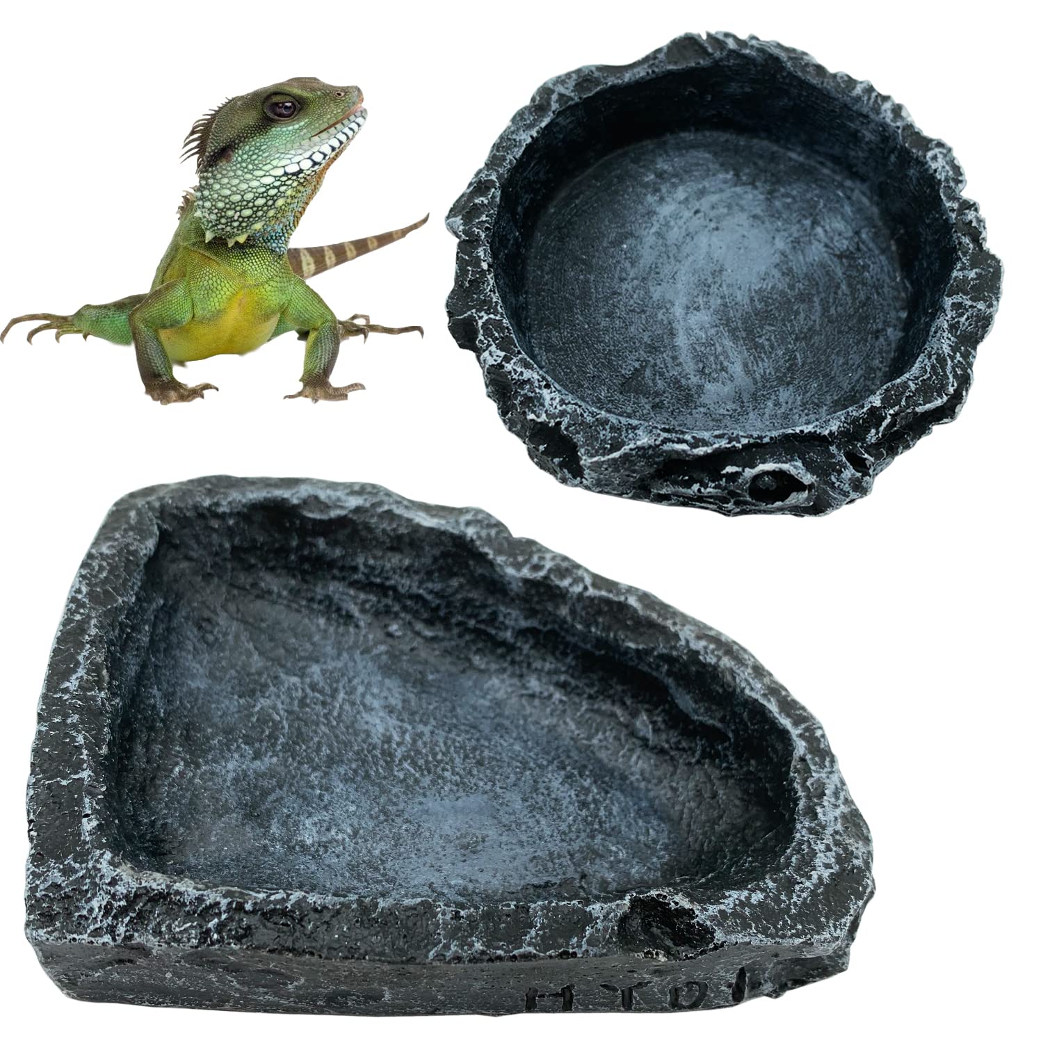 Water Dish Reptile - 1/2 Paket Sürüngen Besleme Kabı Köşe