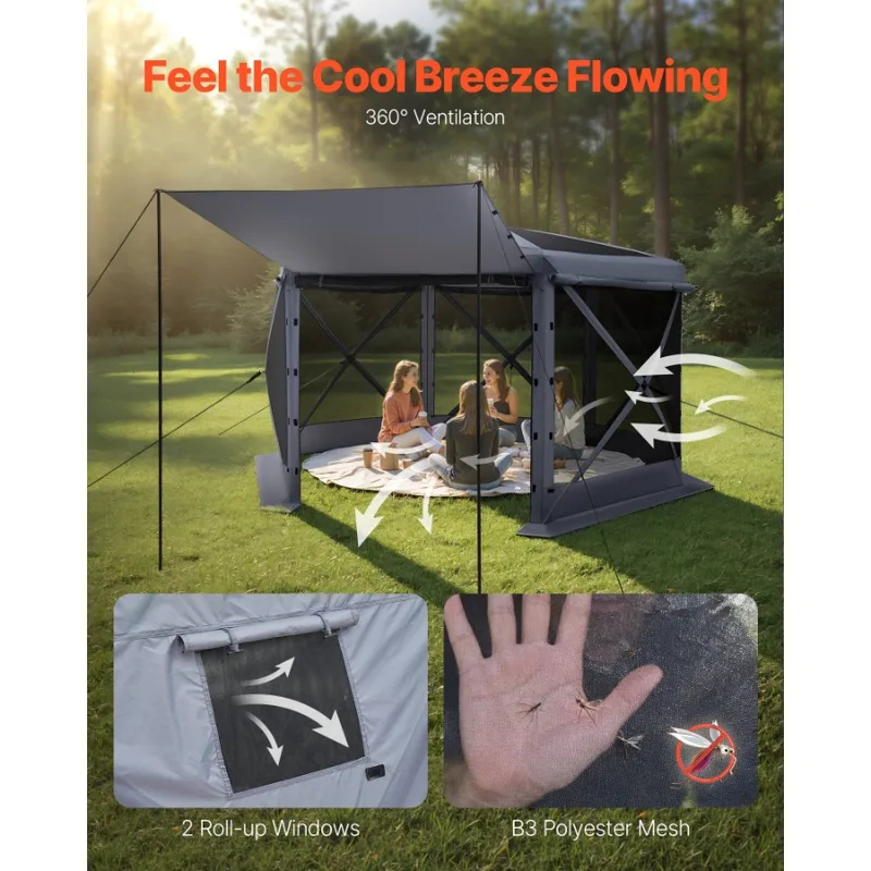 12x12ft 6 Kenarlı Açılır Kapan - Screen Top Mesh incelemesi ve fiyatı