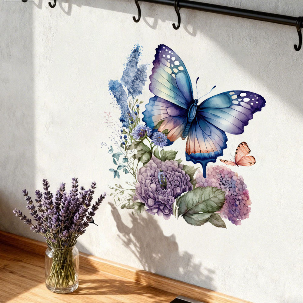 Suluboya Kelebek Çiçek Duvar Ç - Pvc Panel Background incelemesi ve fiyatı